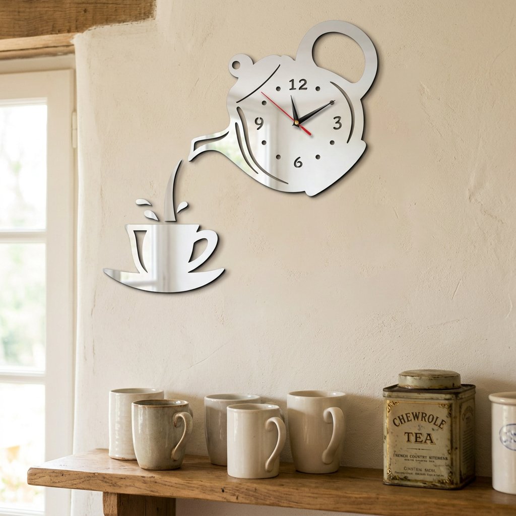 Teapot Vinyl Kitchen Wall Clock – product image