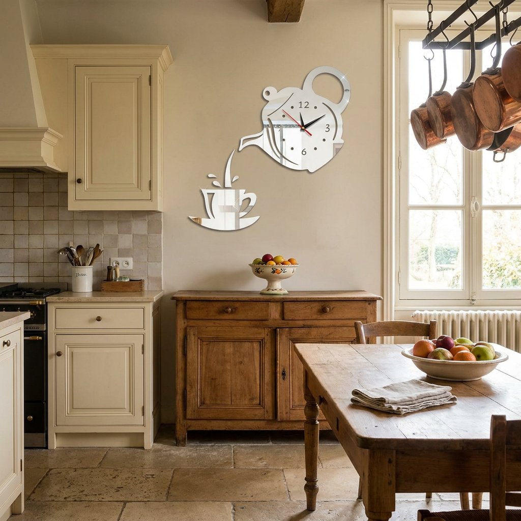 Teapot Vinyl Kitchen Wall Clock – product view 2