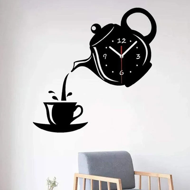 Teapot Vinyl Kitchen Wall Clock – product view 5