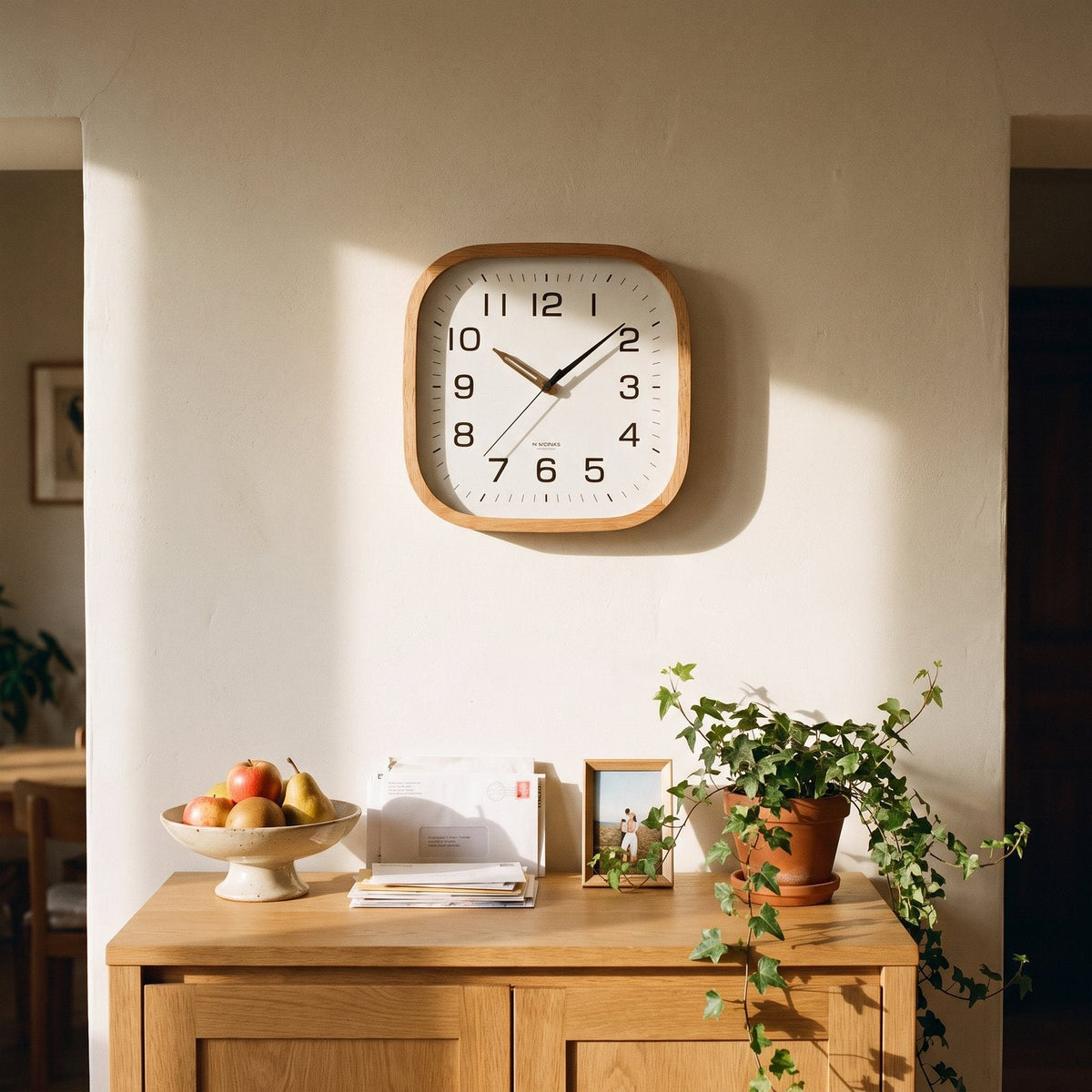 Timeless Square Wooden Wall Clock – product image