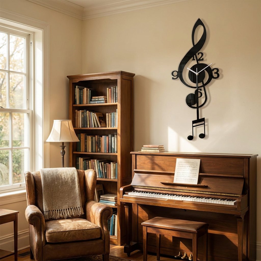 Treble Clef Pendulum Wall Clock – product view 2