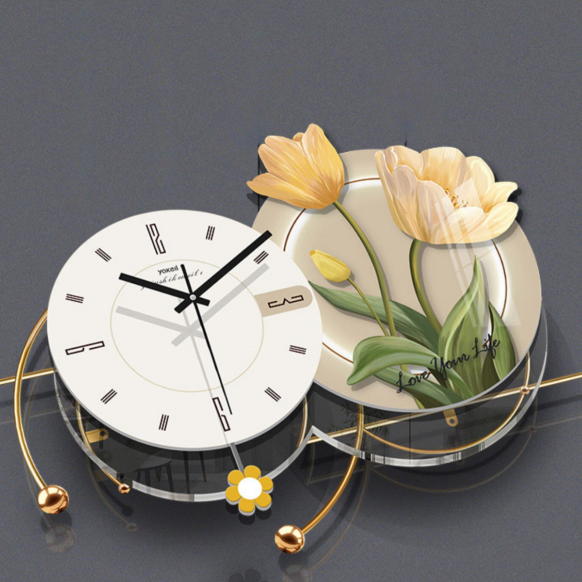 Tulip Flower Wall Clock – product view 4