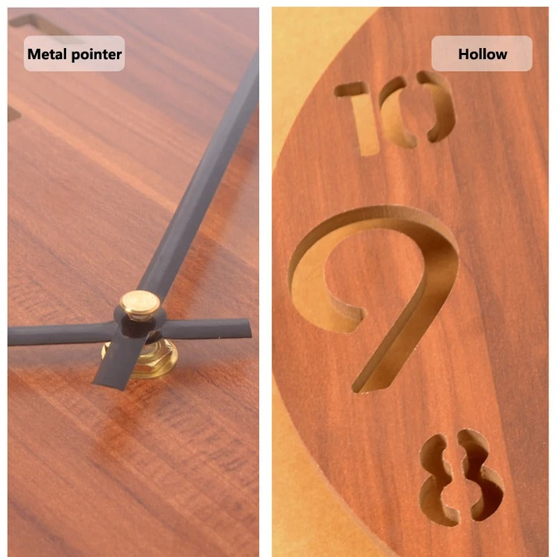 Typographic Wood Wall Clock – product view 5
