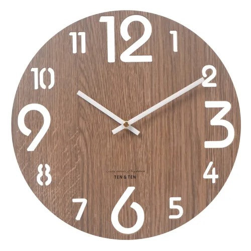 Typographic Wood Wall Clock – product view 7