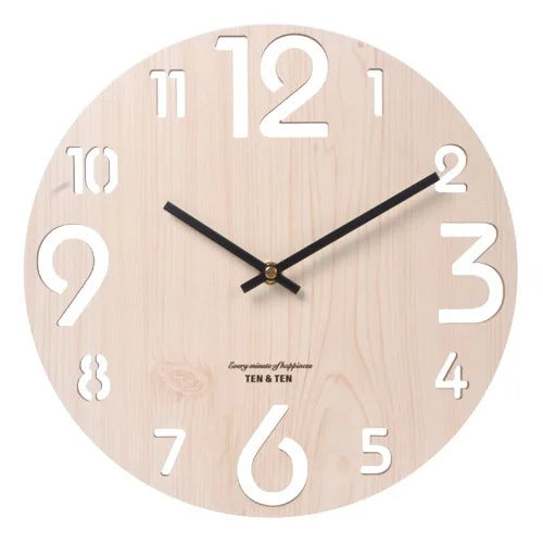 Typographic Wood Wall Clock – product view 8