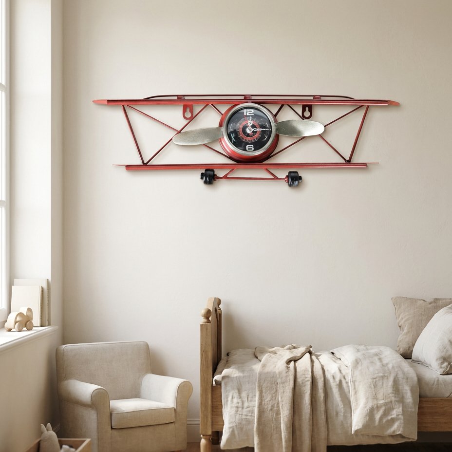 Vintage Airplane Wall Clock – product image