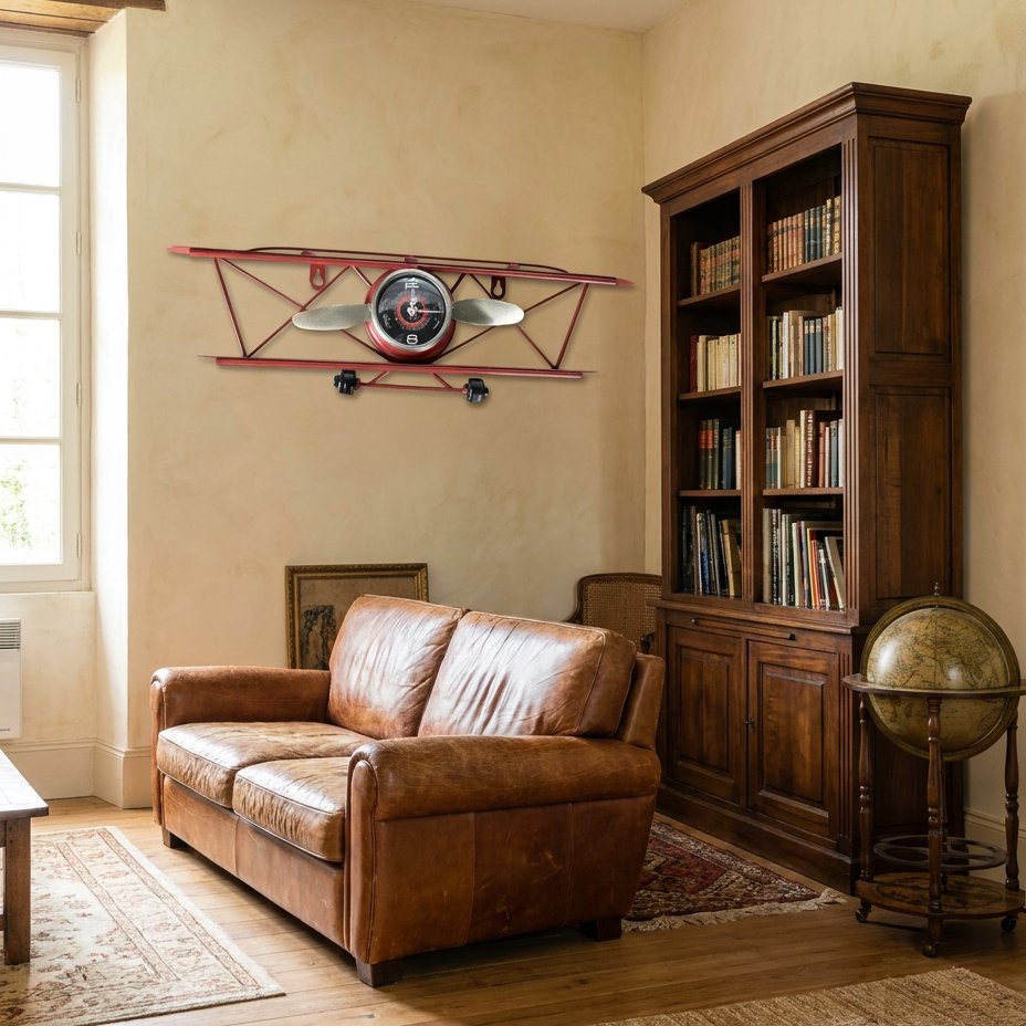 Vintage Airplane Wall Clock – product view 2