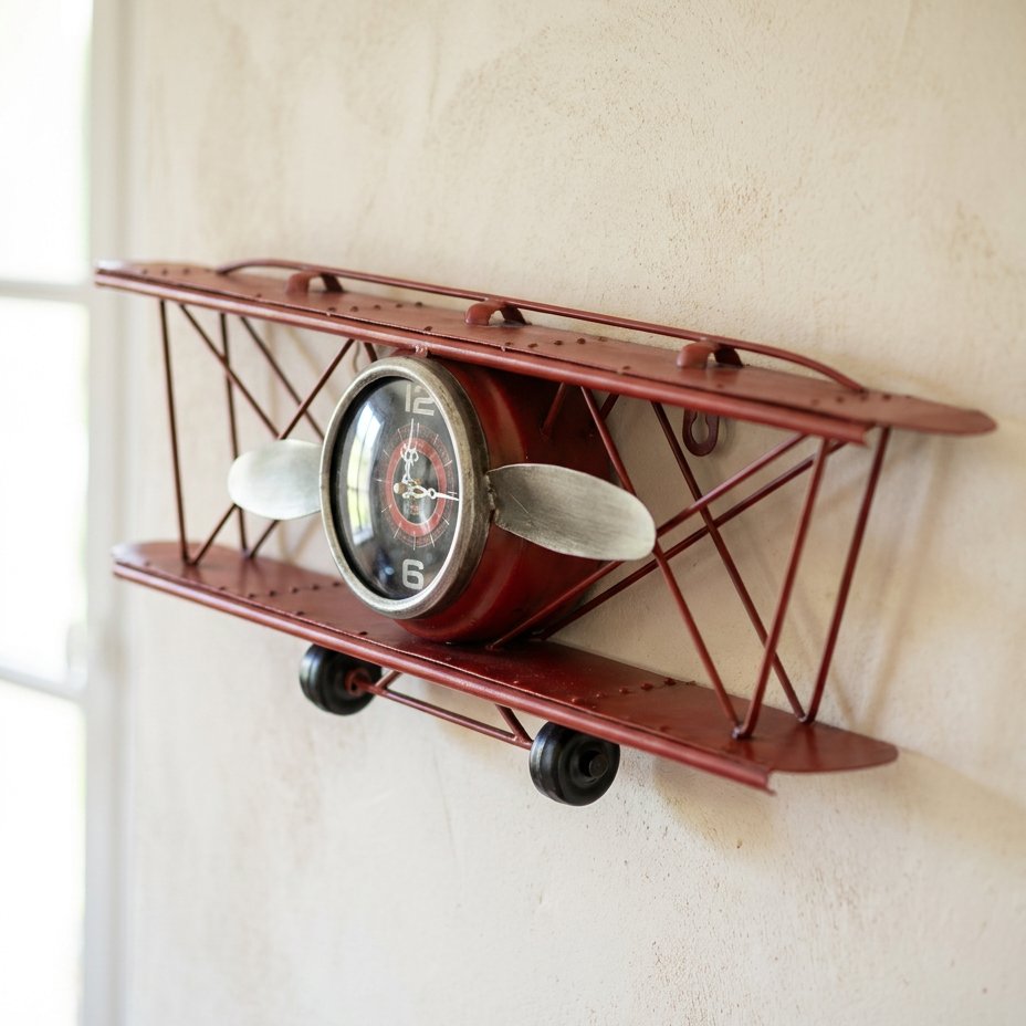 Vintage Airplane Wall Clock – product view 4