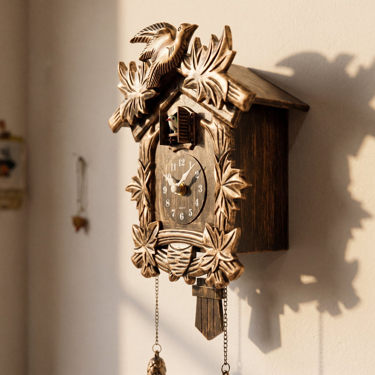 Vintage Cuckoo Pendulum Wall Clock – product view 6