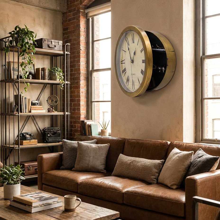 Vintage Hidden Safe Wall Clock – product view 2