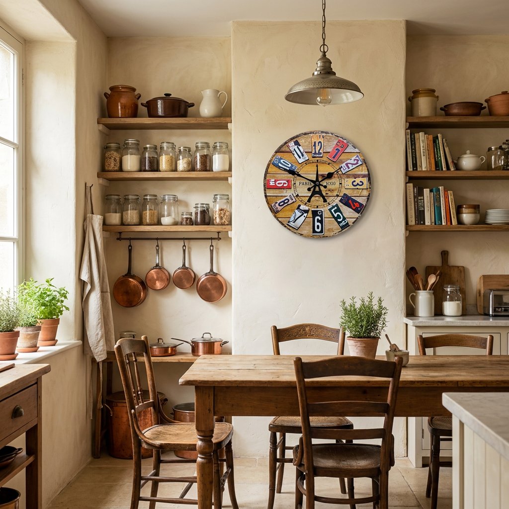Vintage Paris Plate Wall Clock – product view 2