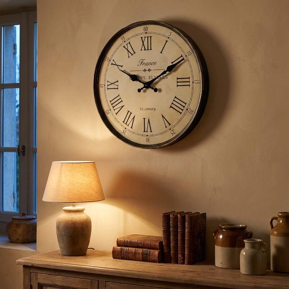 Vintage Roman Numeral Wall Clock – product view 4