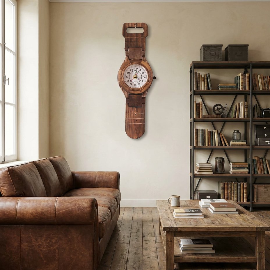 Wall Clock Watch Wood – product view 2
