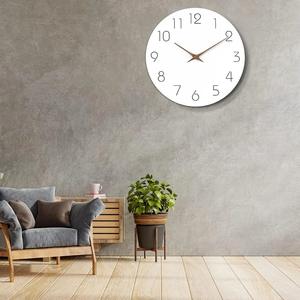 White Designer Wall Clock – product view 2