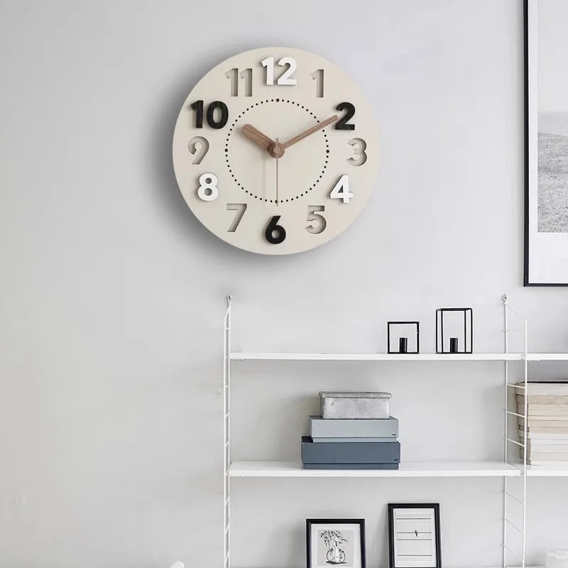 Wood-Effect 3D Numeral Wall Clock – product view 2