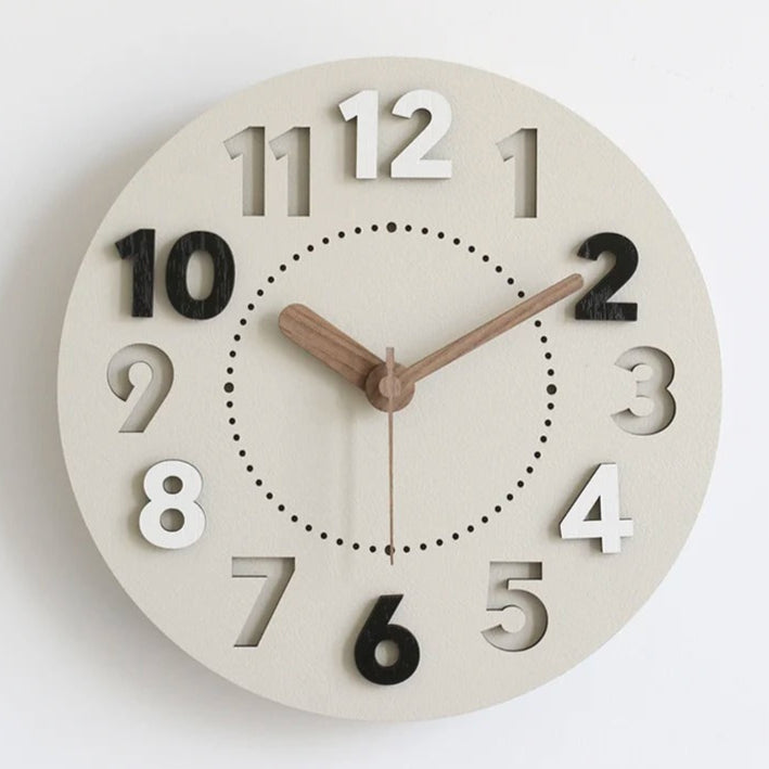 Wood-Effect 3D Numeral Wall Clock – product view 4