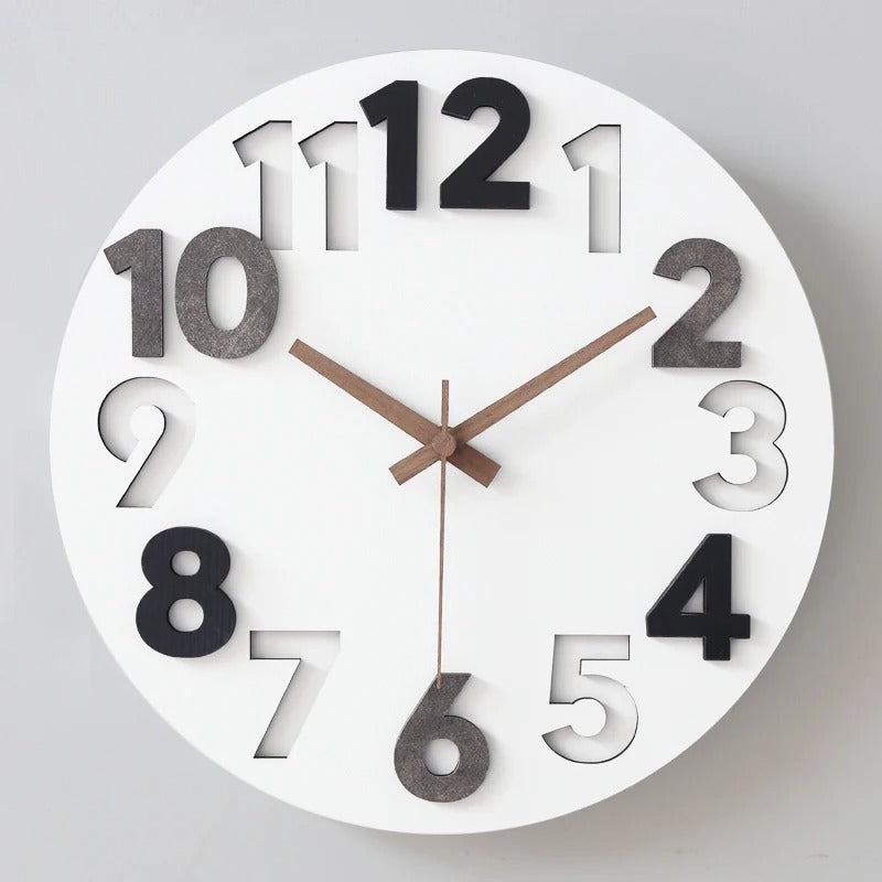 Wood-Effect 3D Numeral Wall Clock – product view 5
