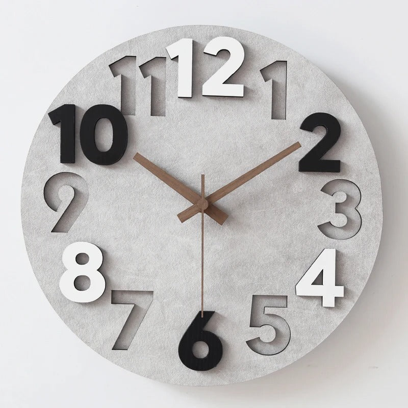 Wood-Effect 3D Numeral Wall Clock – product view 6