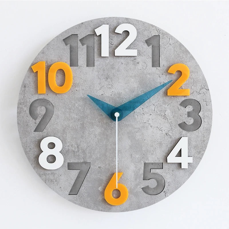 Wood-Effect 3D Numeral Wall Clock – product view 9