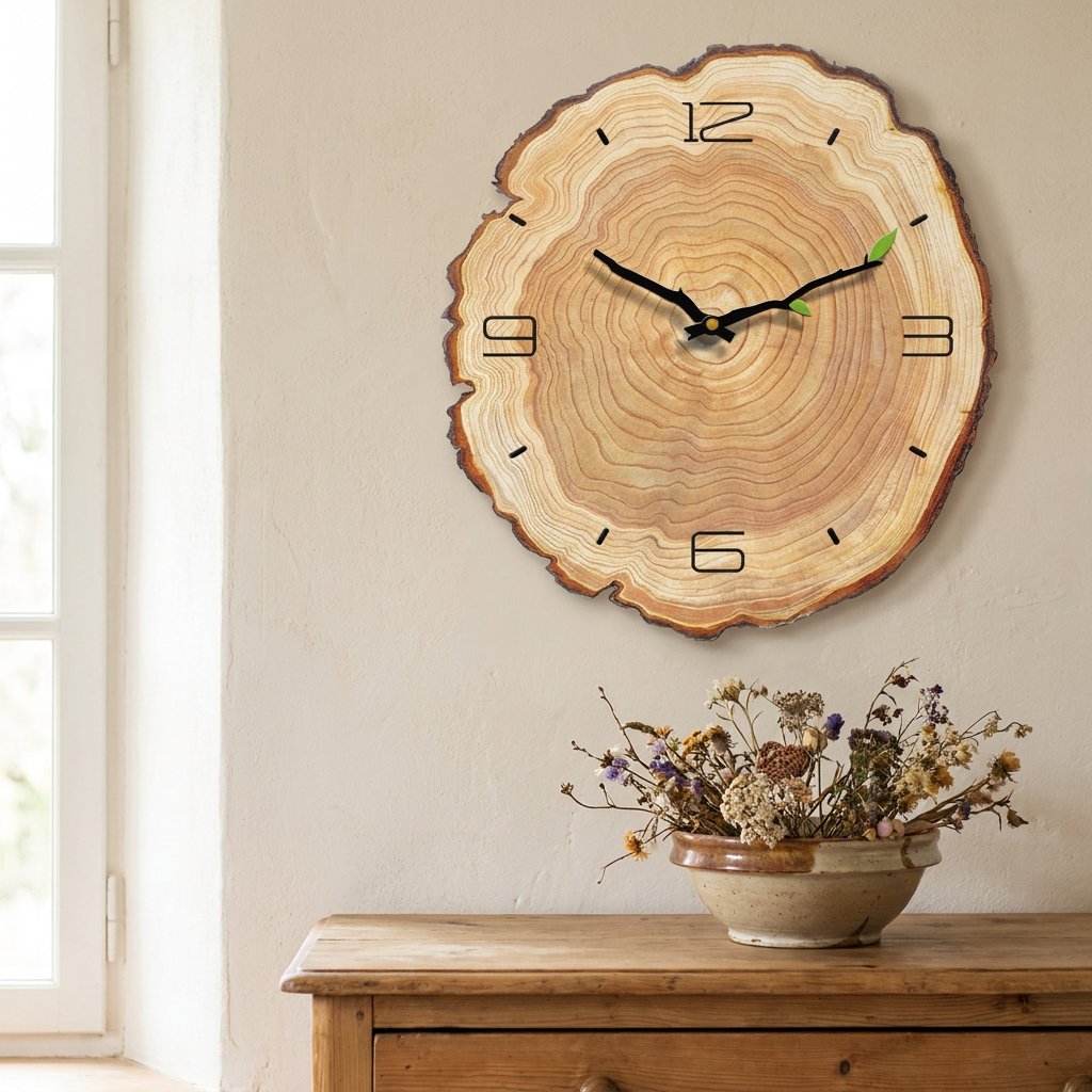 Wood Slice Wall Clock – product image