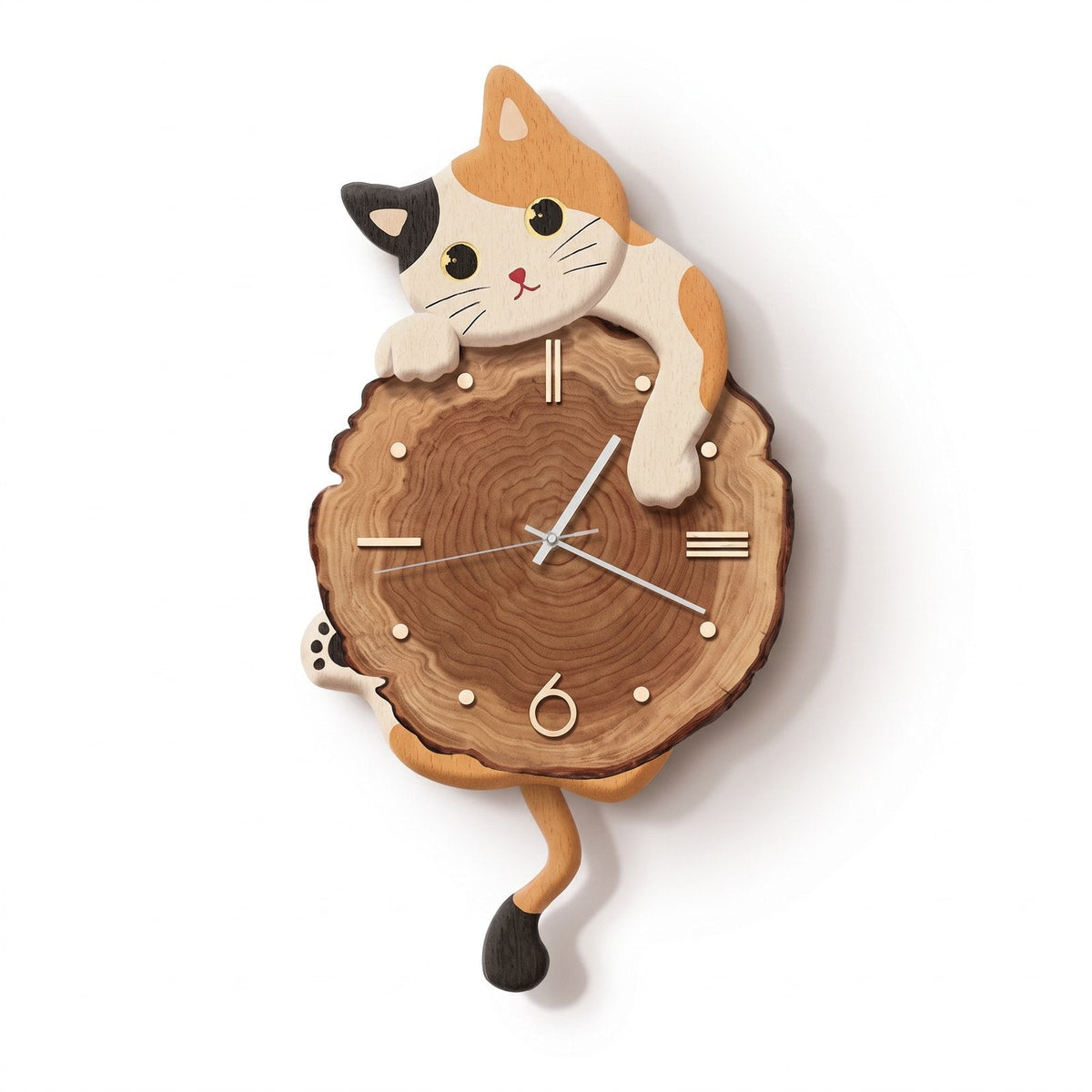Wooden Cat Wall Clock – product view 15