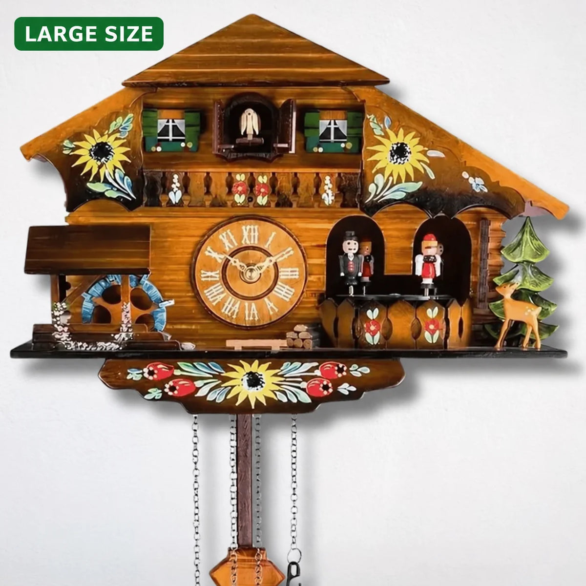Wooden Chalet Cuckoo Wall Clock – image 2