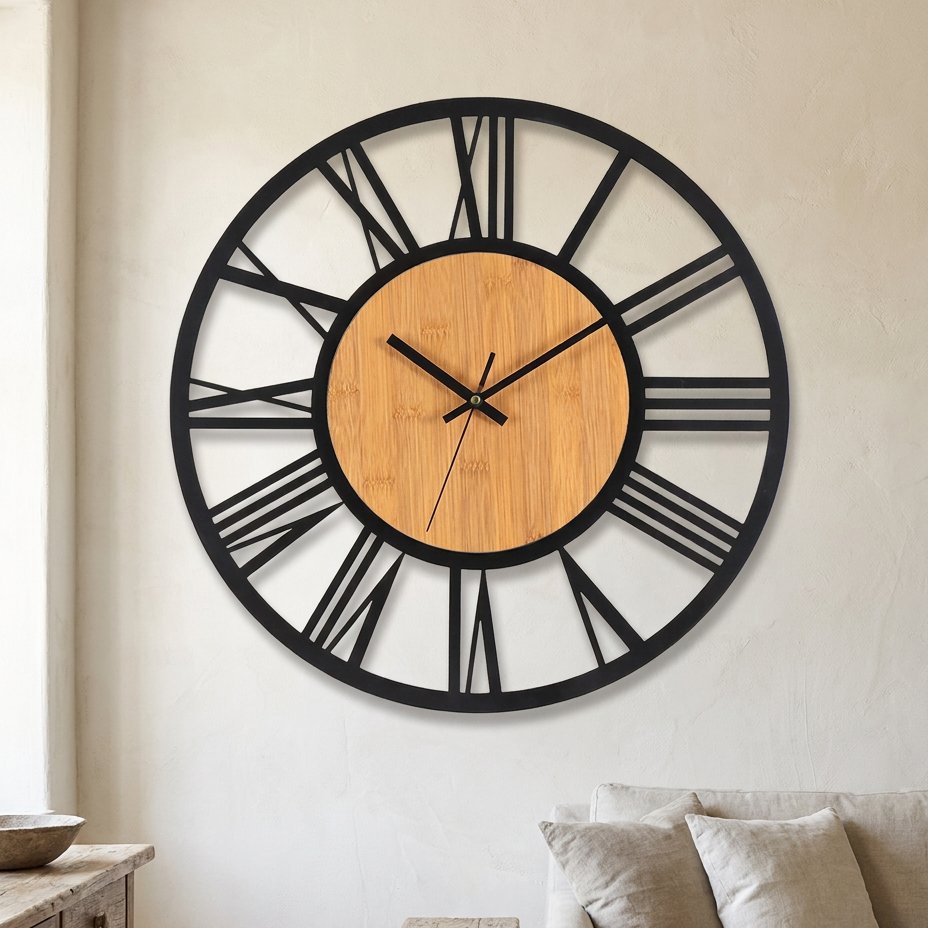 Wooden Circle Wall Clock – product image