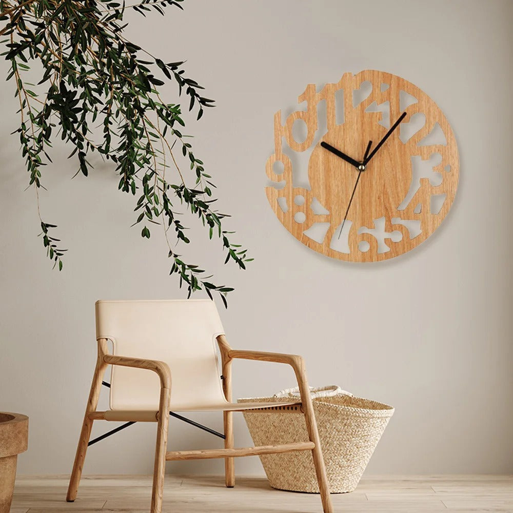 Wooden Cutout Wall Clock – product view 3