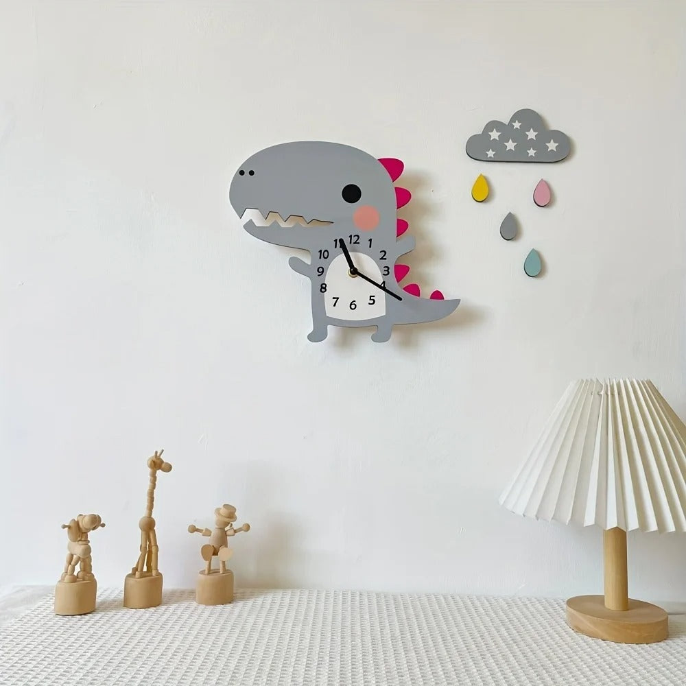 Wooden Dinosaur Children's Wall Clock – product image