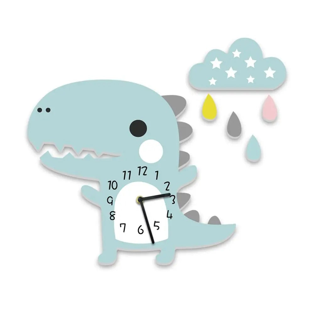 Wooden Dinosaur Children's Wall Clock – product view 3