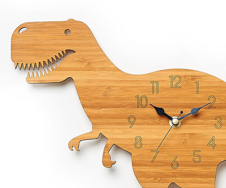 Wooden Dinosaur Wall Clock – product view 4