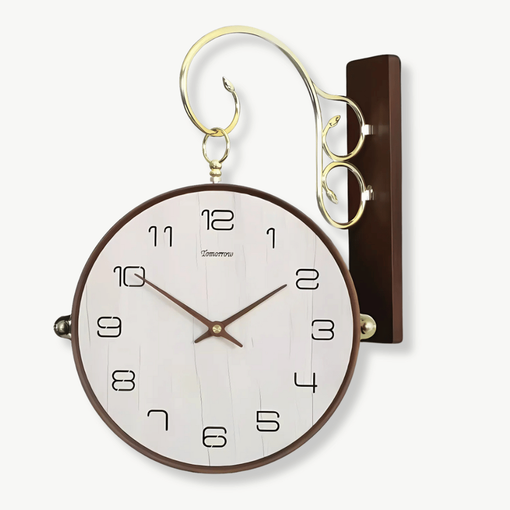 Wooden Double-Sided Wall Clock – Standard