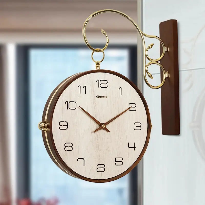Wooden Double-Sided Wall Clock – view 4
