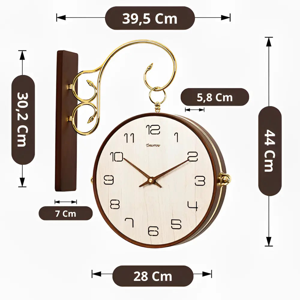 Wooden Double-Sided Wall Clock – view 5