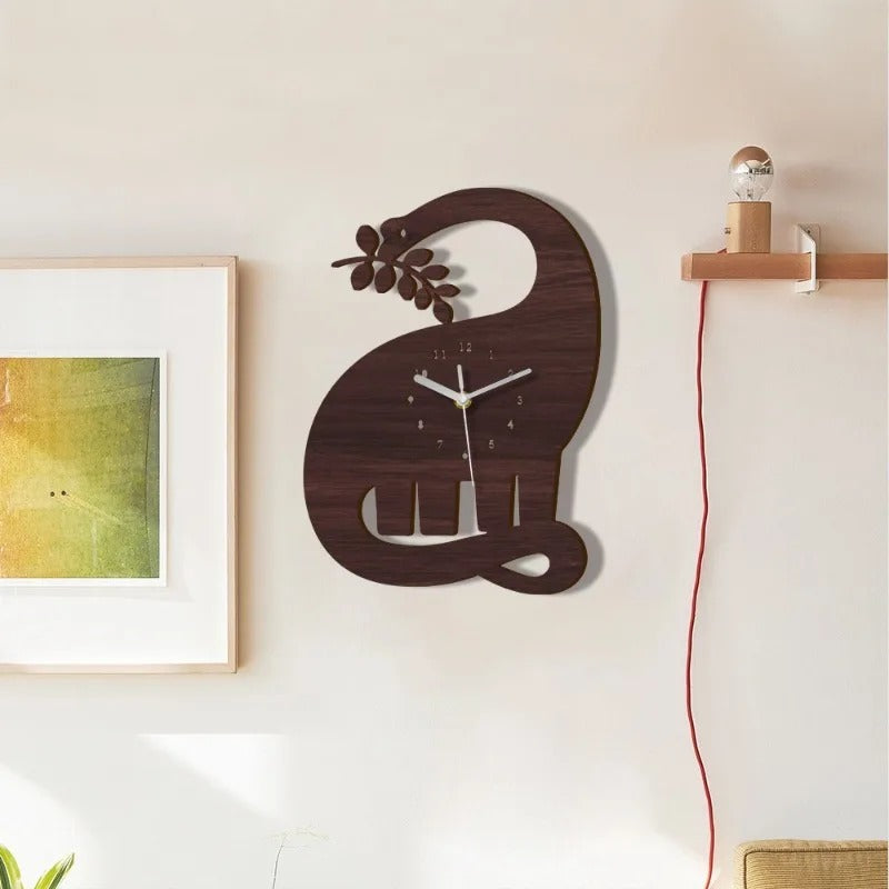 Wooden Elephant Wall Clock – product image