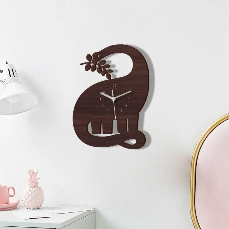 Wooden Elephant Wall Clock – product view 2