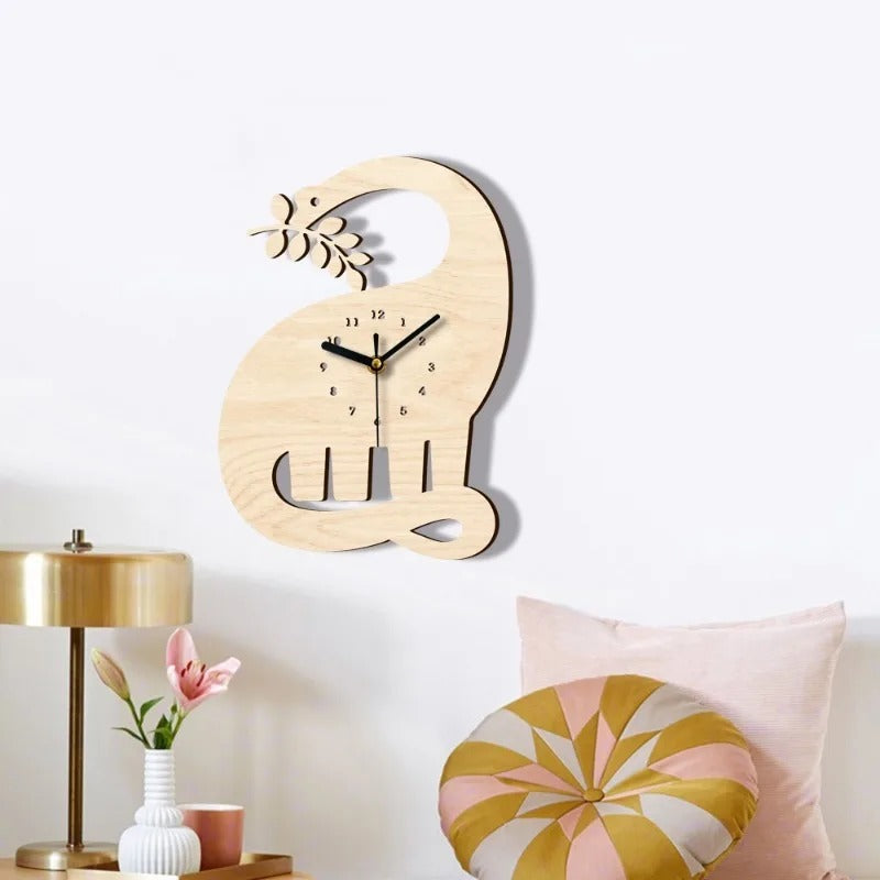 Wooden Elephant Wall Clock – product view 3