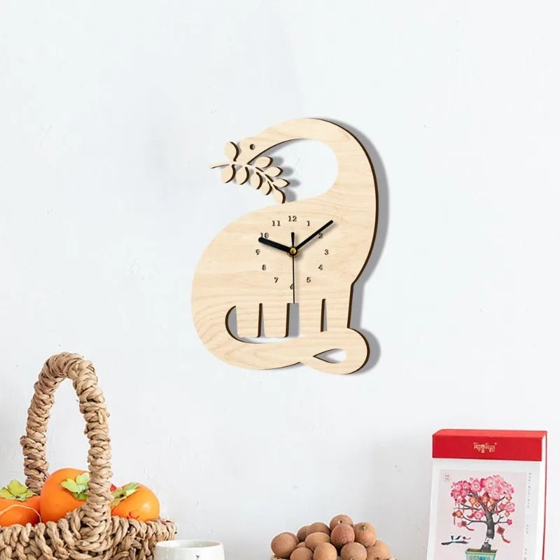 Wooden Elephant Wall Clock – product view 4