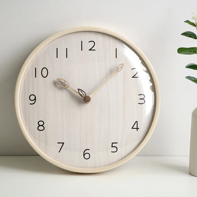 Wooden Leaves Wall Clock – product image