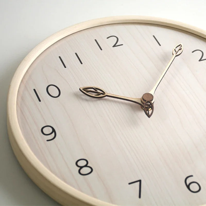 Wooden Leaves Wall Clock – product view 3