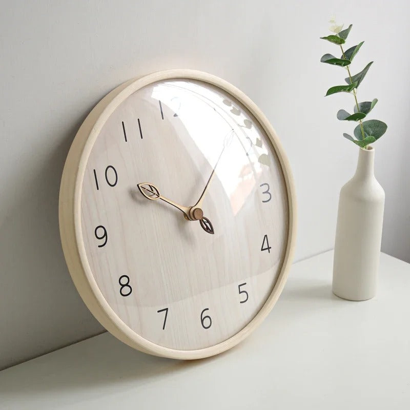 Wooden Leaves Wall Clock – product view 4