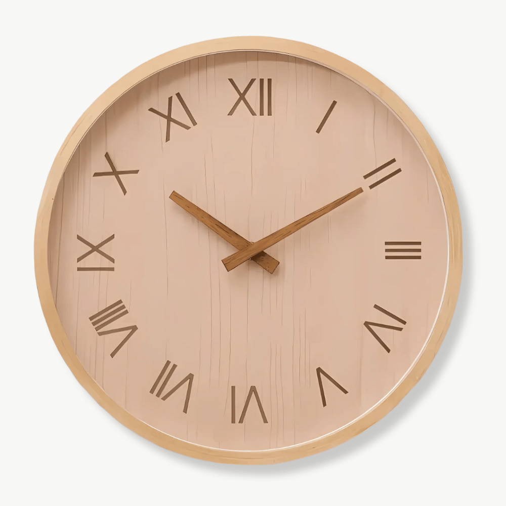 Wooden Roman Numeral Wall Clock – Standard