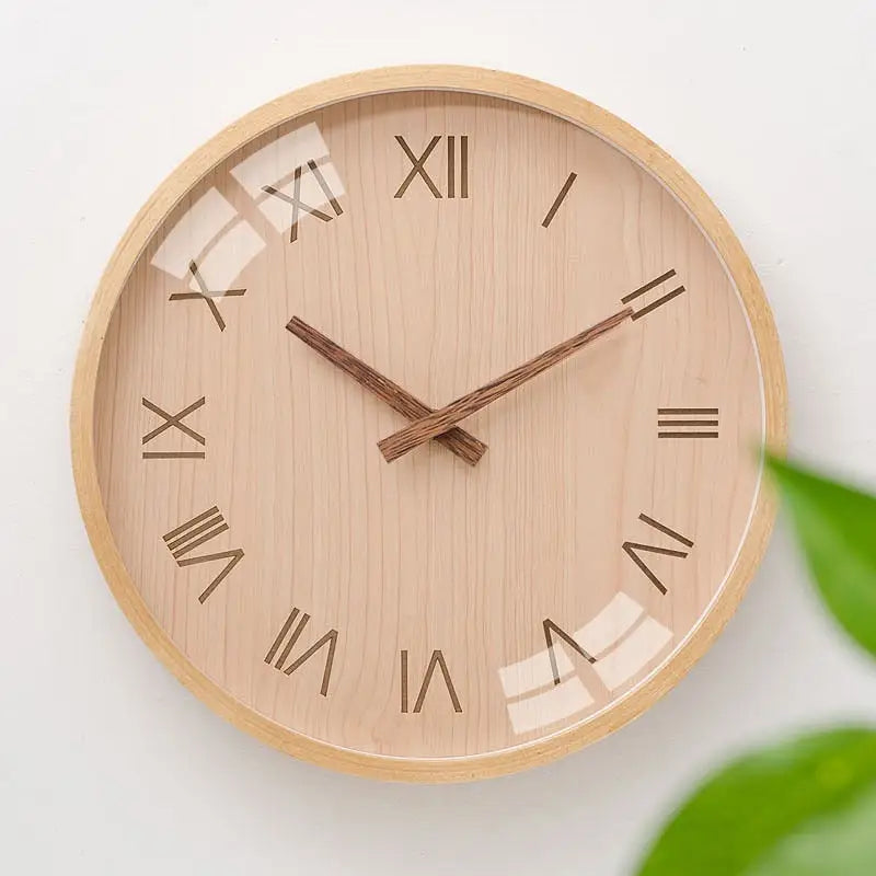 Wooden Roman Numeral Wall Clock – view 2
