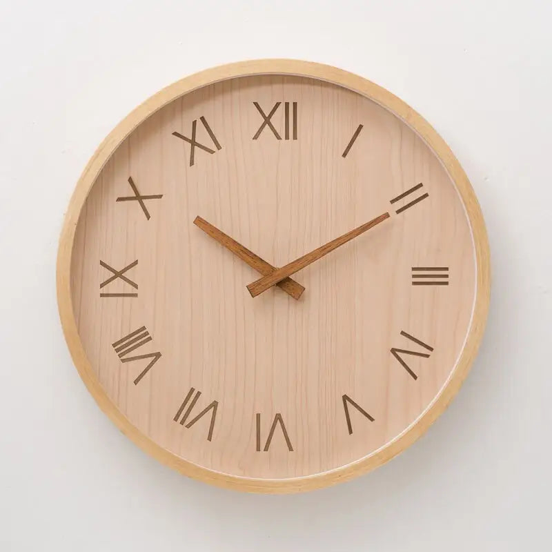 Wooden Roman Numeral Wall Clock – view 3
