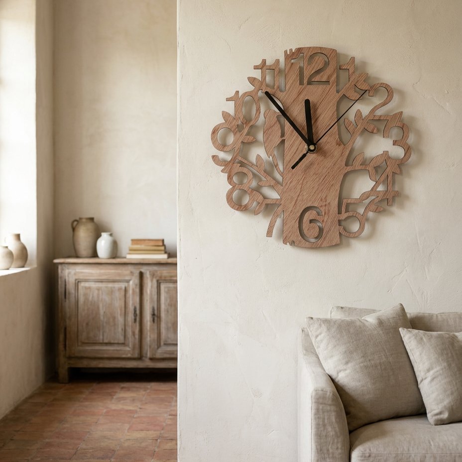 Wooden Tree Wall Clock – product image