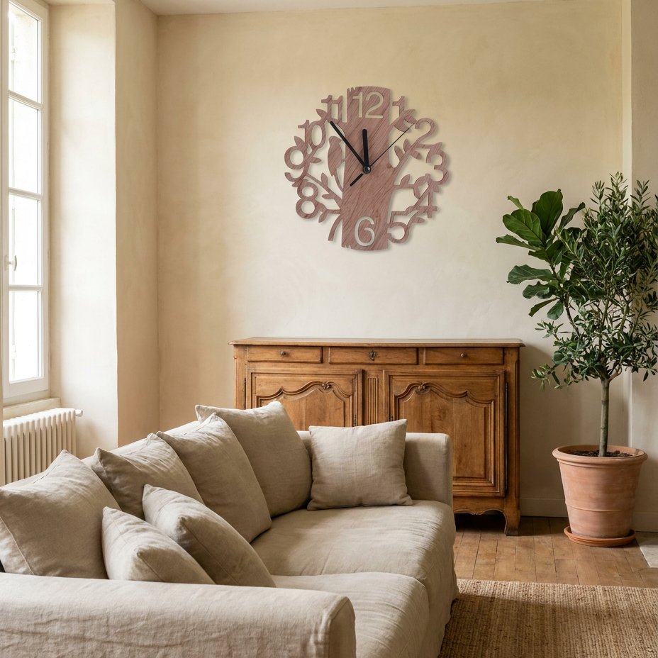 Wooden Tree Wall Clock – product view 2