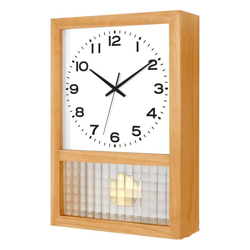 Wooden Wall Clock with Gold Pendulum – product view 4