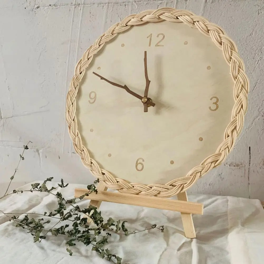 Woven Wood Wall Clock – product view 3