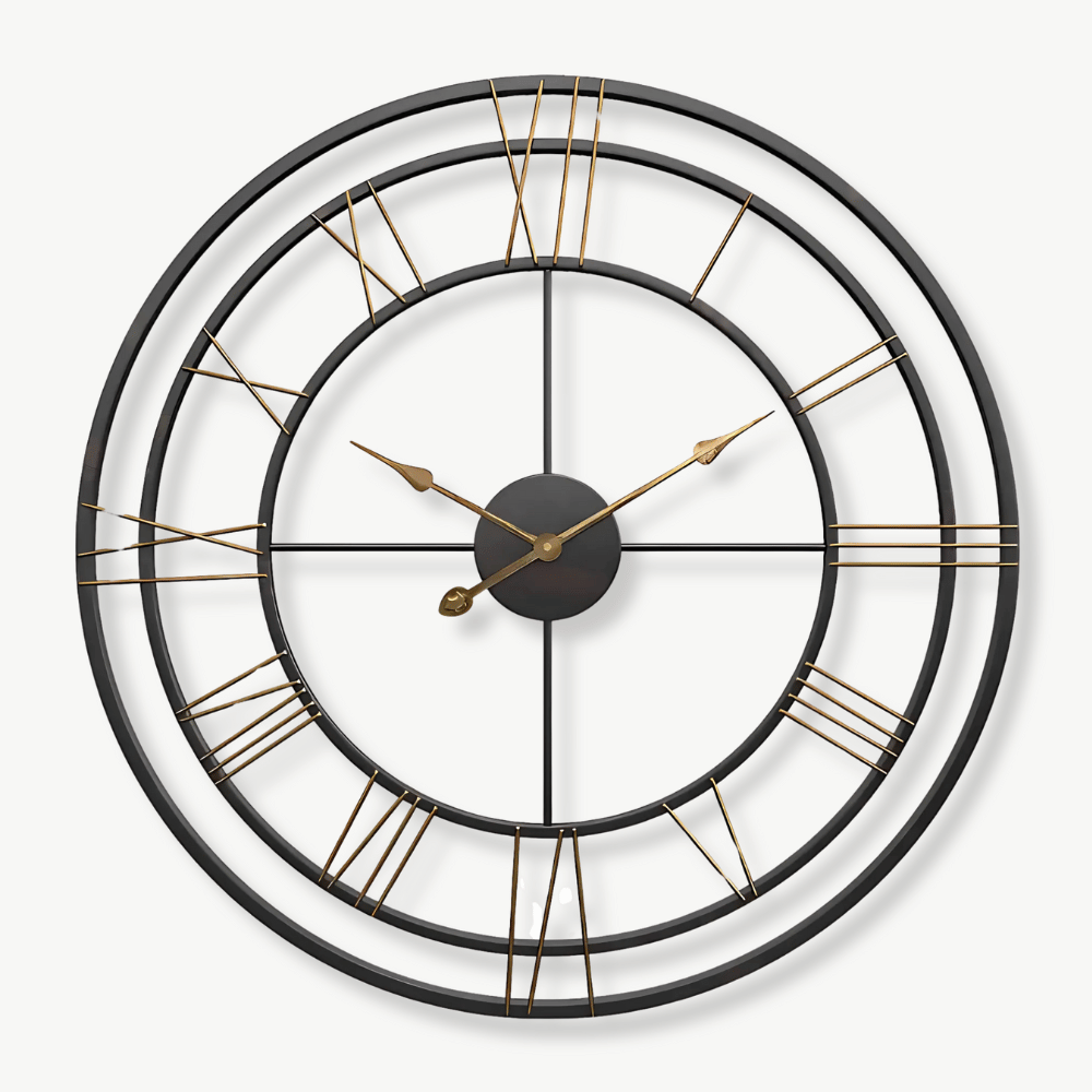 Wrought Iron Industrial Wall Clock – Standard