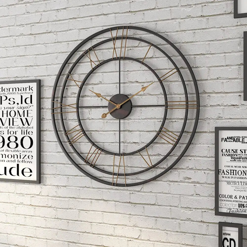 Wrought Iron Industrial Wall Clock – view 2